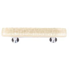 Sietto [SP-222-ORB] Handmade Glass Cabinet Pull Handle - Skinny Glacier - Pale Yellow - Oil Rubbed Bronze Base - 5&quot; L