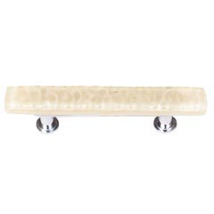Sietto [SP-222-ORB] Handmade Glass Cabinet Pull Handle - Skinny Glacier - Pale Yellow - Oil Rubbed Bronze Base - 5" L