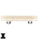 Sietto [SP-222-ORB] Handmade Glass Cabinet Pull Handle - Skinny Glacier - Pale Yellow - Oil Rubbed Bronze Base - 5" L