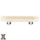 Sietto [SP-222-SN] Handmade Glass Cabinet Pull Handle - Skinny Glacier - Pale Yellow - Satin Nickel Base - 5" L