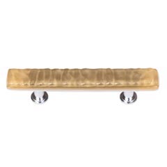 Sietto [SP-226-ORB] Handmade Glass Cabinet Pull Handle - Skinny Glacier - Sesame - Oil Rubbed Bronze Base - 5" L