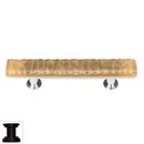 Sietto [SP-226-ORB] Handmade Glass Cabinet Pull Handle - Skinny Glacier - Sesame - Oil Rubbed Bronze Base - 5" L