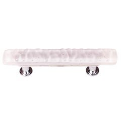 Sietto [SP-228-ORB] Handmade Glass Cabinet Pull Handle - Skinny Glacier - Rose - Oil Rubbed Bronze Base - 5&quot; L
