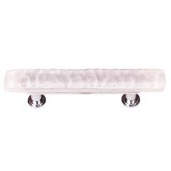 Sietto [SP-228-ORB] Handmade Glass Cabinet Pull Handle - Skinny Glacier - Rose - Oil Rubbed Bronze Base - 5" L
