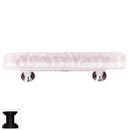 Sietto [SP-228-ORB] Handmade Glass Cabinet Pull Handle - Skinny Glacier - Rose - Oil Rubbed Bronze Base - 3" C/C - 5" L