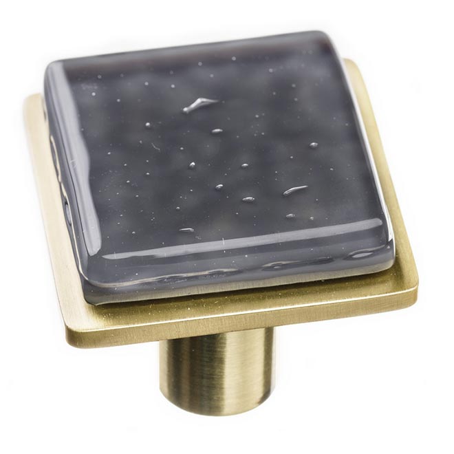 Sietto [K1301SB] Glass Knob Geometric Series Slate Gray