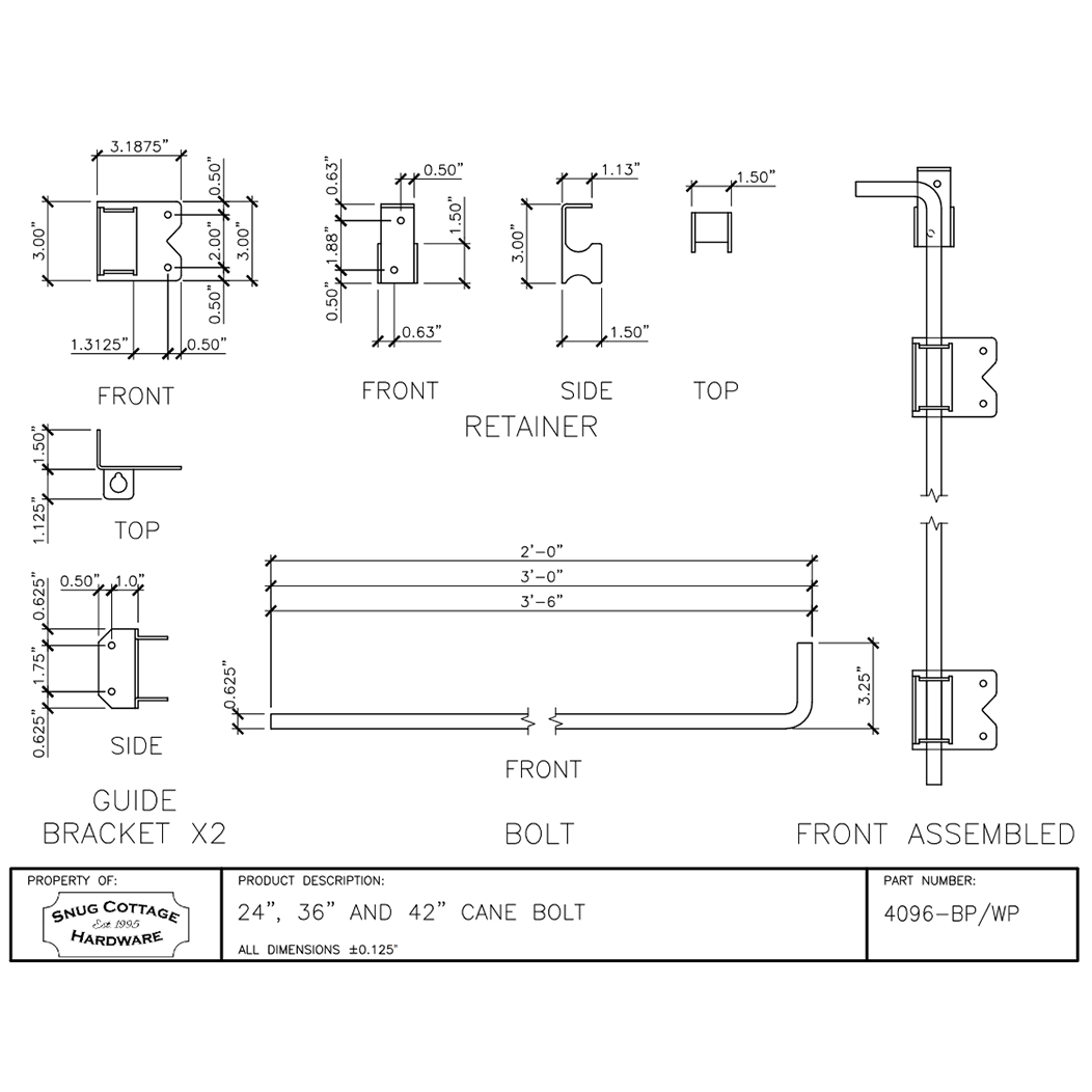 Snug Cottage [4090-B] Gate Cane Bolt