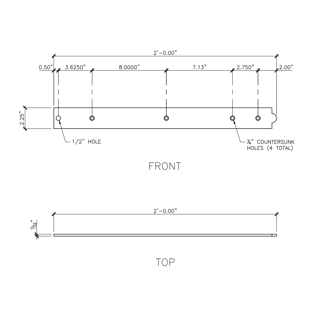 Snug Cottage 8293-24 Gate Strap Hinge Front