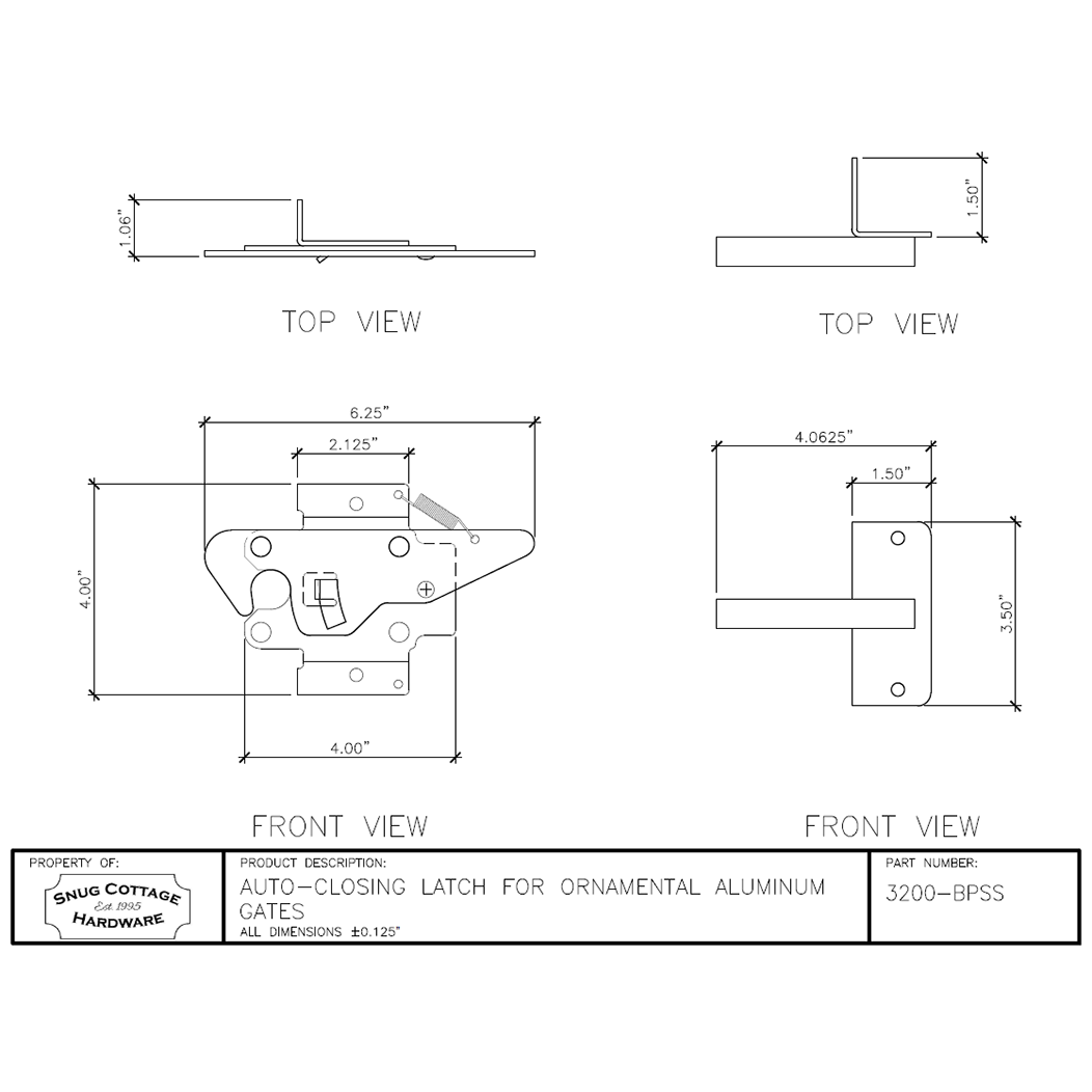 Snug Cottage [3200] Gate Latch