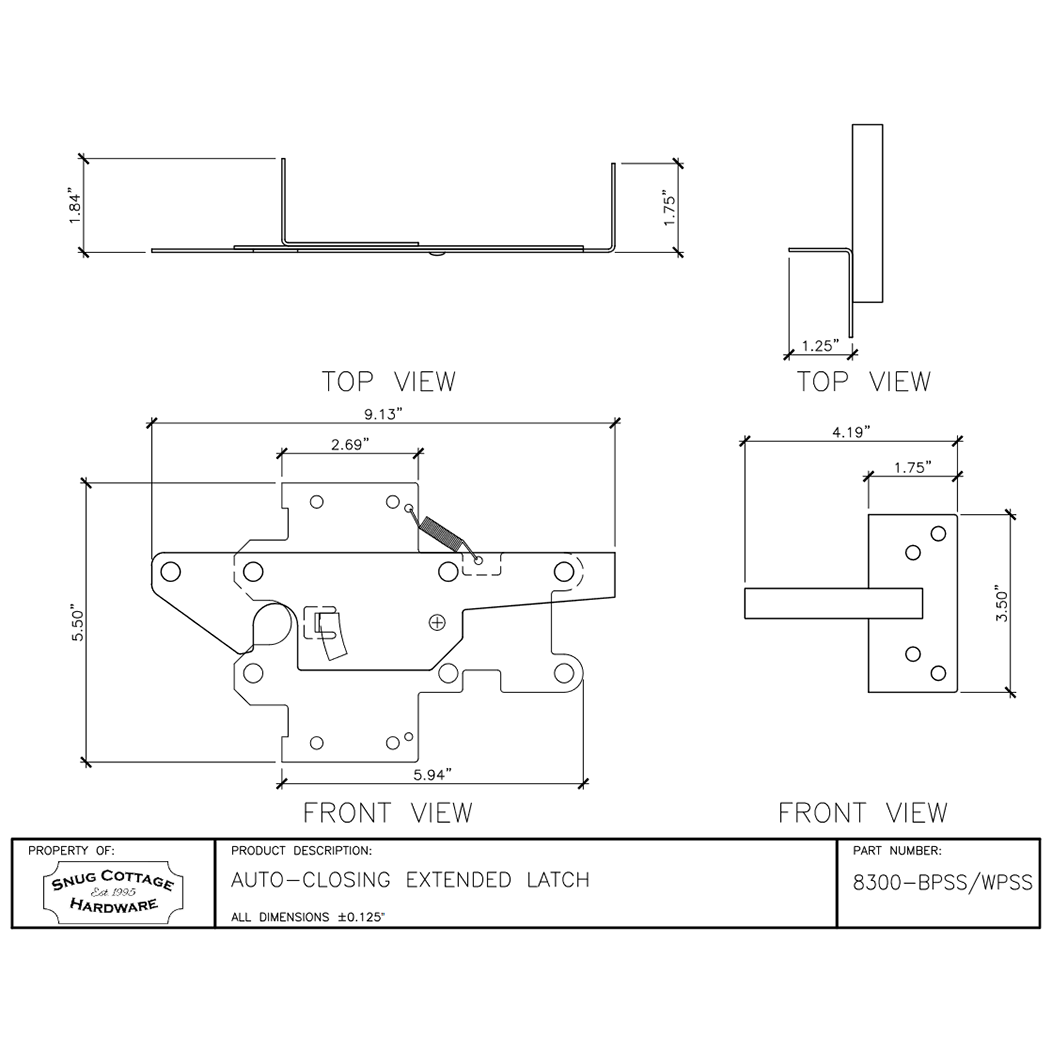 Snug Cottage [8300] Gate Latch