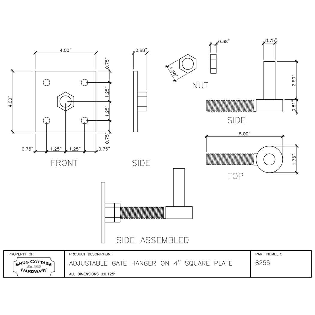 Snug Cottage [8255-34] Gate Strap Hinge Pintle