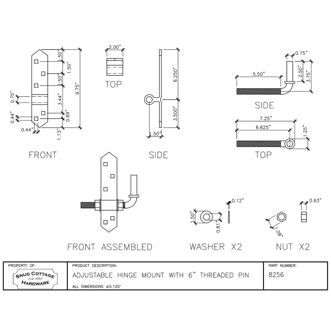 Snug Cottage [8256] Gate Strap Hinge Pintle