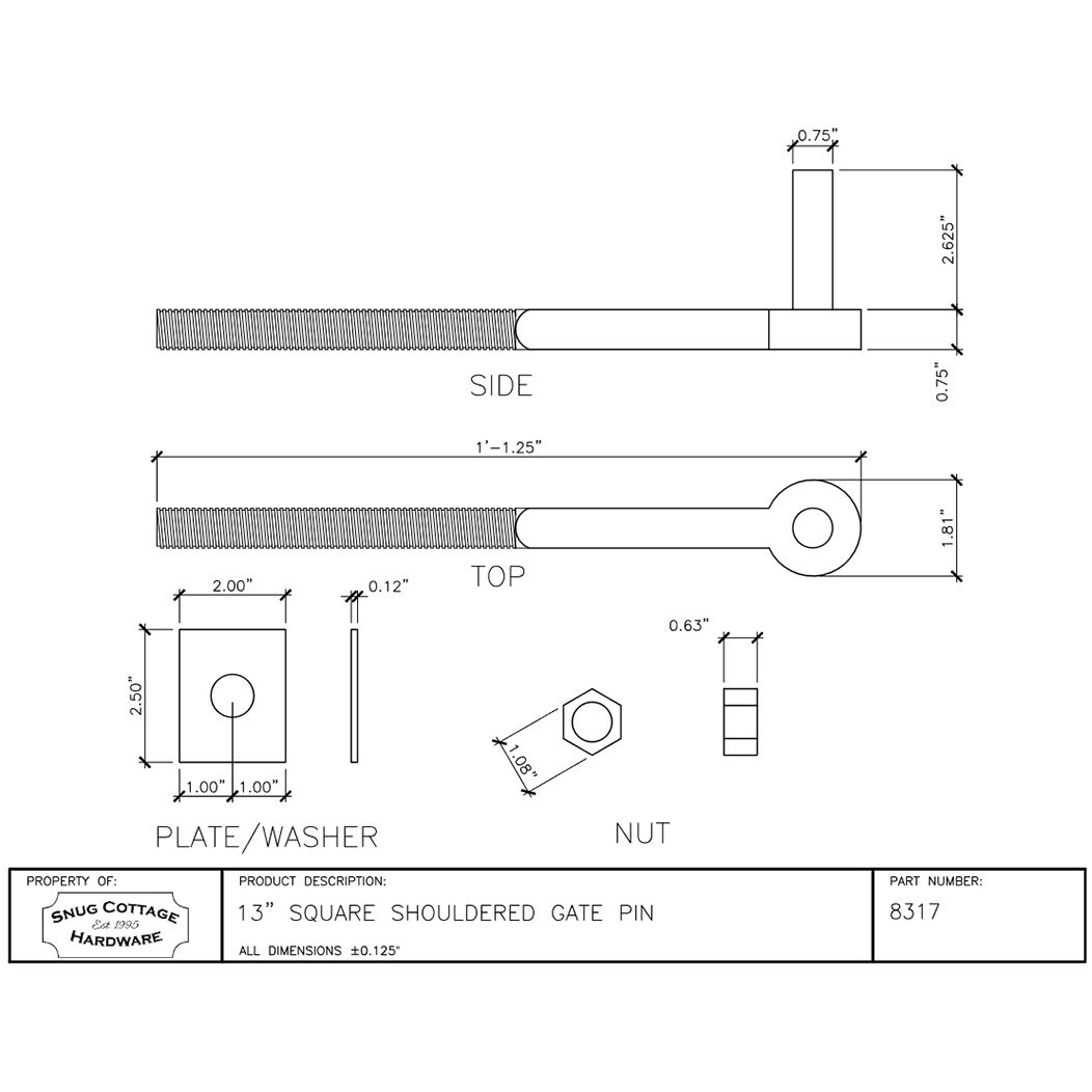 Snug Cottage [8317] Gate Strap Hinge Pintle