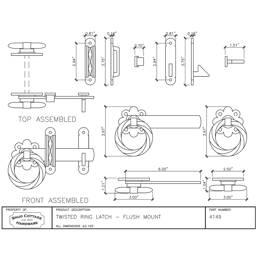 Snug Cottage 1400-316 Natural Satin Gate Stop