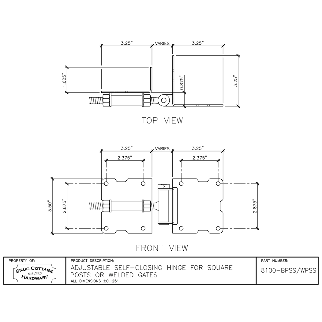 Snug Cottage [8100] Gate Spring Hinge