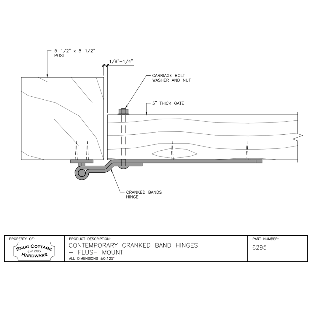 Snug Cottage 6295 Gate Strap Hinge