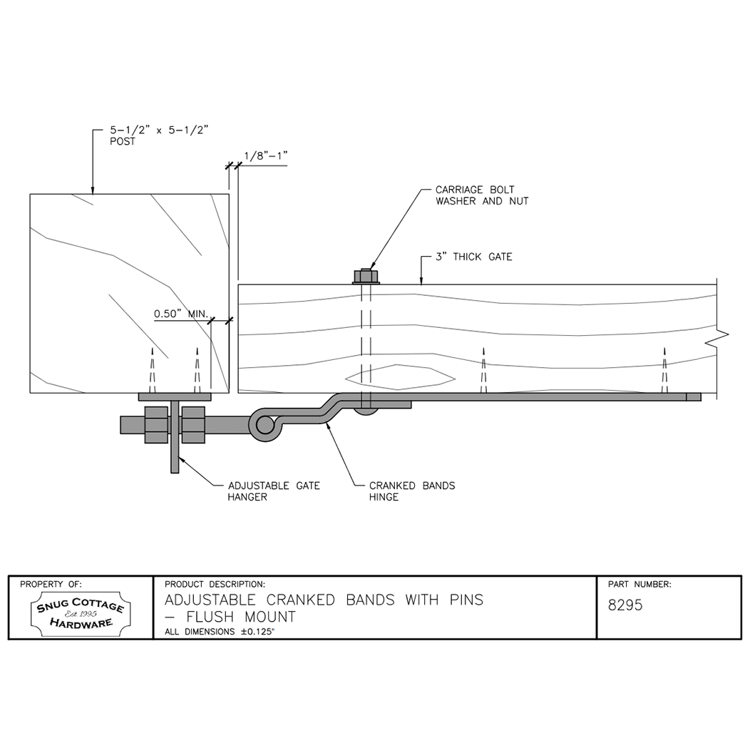 Snug Cottage 8295-12A Gate Strap Hinge Snug Cottage 8295-12A Gate Strap Hinge