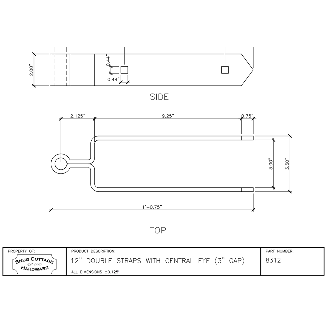 Snug Cottage [8312-42] Gate Strap Hinge