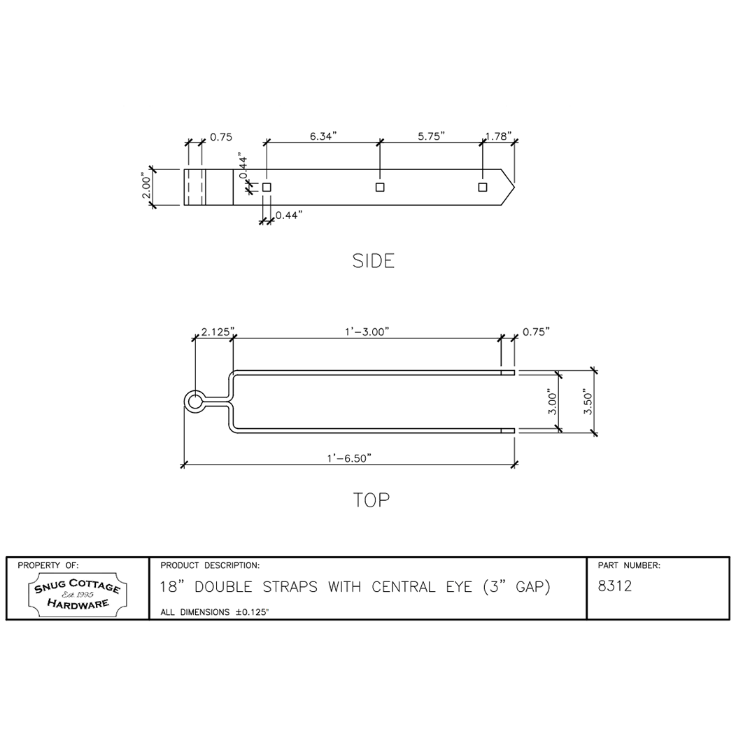 Snug Cottage [8312-48] Gate Strap Hinge