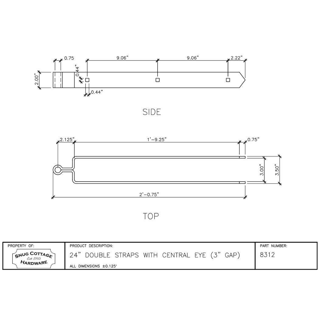 Snug Cottage [8312-54] Gate Strap Hinge