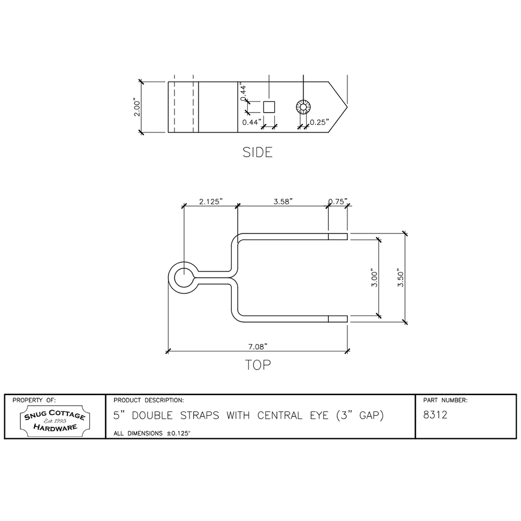 Snug Cottage [8312-65] Gate Strap Hinge