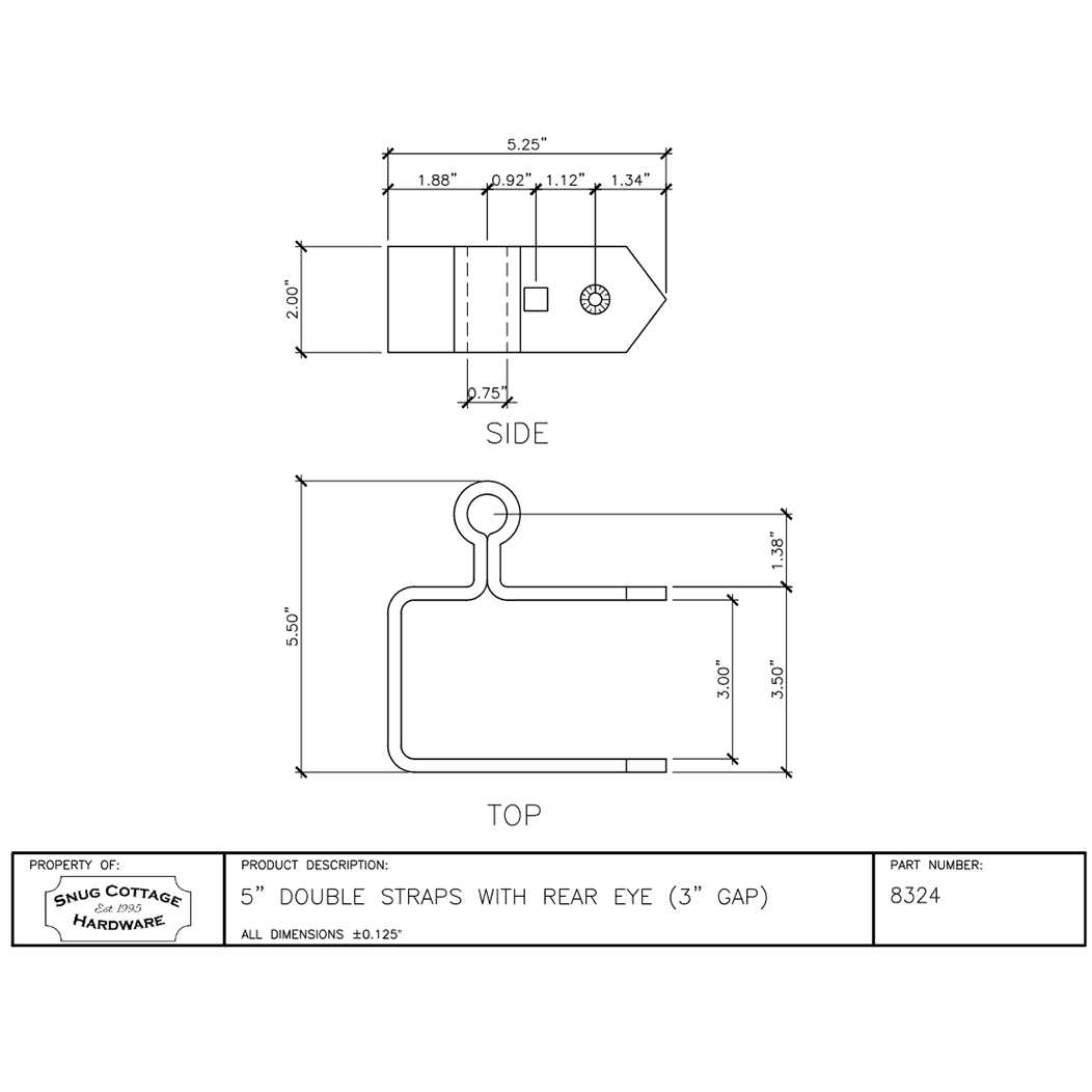 Snug Cottage [8324-05] Gate Strap Hinge