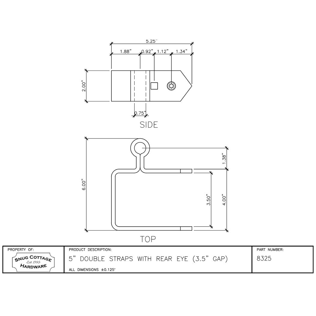 Snug Cottage [8325-05] Gate Strap Hinge