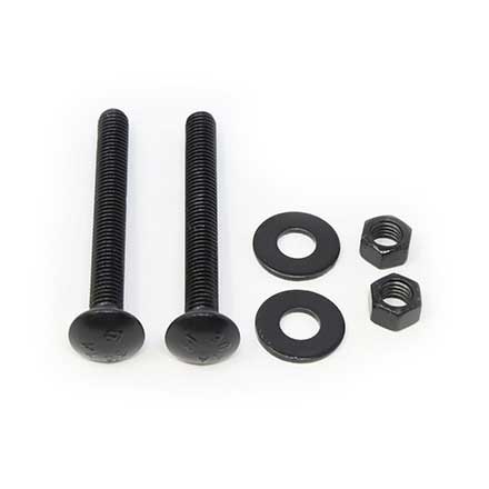Snug Cottage [FP-CB335-B] Steel Carriage Bolt, Nut &amp; Washer Pack - Black Finish - 3/8" x 3 1/2" L