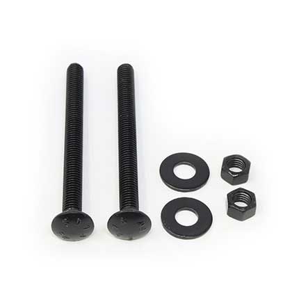 Snug Cottage [FP-CB345-B] Steel Carriage Bolt, Nut &amp; Washer Pack - Black Finish - 3/8" x 4 1/2" L