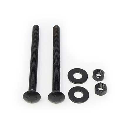 Snug Cottage [FP-CB350-B] Steel Carriage Bolt, Nut &amp; Washer Pack - Black Finish - 3/8" x 5" L