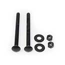 Snug Cottage [FP-CB350-B] Steel Carriage Bolt, Nut &amp; Washer Pack - Black Finish - 3/8&quot; x 5&quot; L