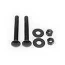 Snug Cottage [FP-CB545-B] Steel Carriage Bolt, Nut &amp; Washer Pack - Black Finish - 1/2" x 4 1/2" L