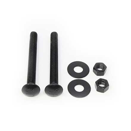 Snug Cottage [FP-CB550-B] Steel Carriage Bolt, Nut &amp; Washer Pack - Black Finish - 1/2" x 5" L