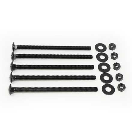 Snug Cottage [FP-CB8256-B] Steel Carriage Bolt, Nut &amp; Washer Pack - Black Finish - 3/8" x 6 1/2" L