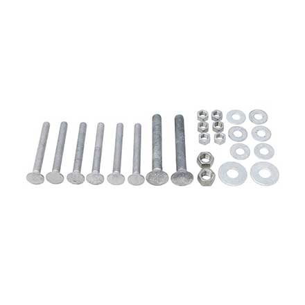 Snug Cottage [FP8305-25G] Steel Carriage Bolt, Nut &amp; Washer Pack - 8305/8307 Straps - Hot Dipped Galvanized Finish - For Gates 2 1/2" TH