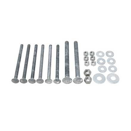 Snug Cottage [FP8305-45G] Steel Carriage Bolt, Nut &amp; Washer Pack - 8305/8307 Straps - Hot Dipped Galvanized Finish - For Gates 4 1/2" TH
