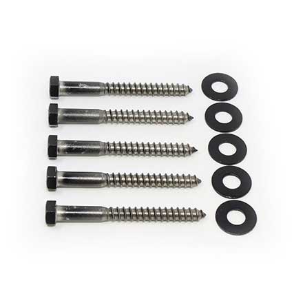 Snug Cottage [FP-LS8256-B] Steel Lag Screw &amp; Washer Pack - Black Finish - 3/8" x 3 1/2" L