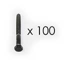 Snug Cottage [FP-LSB-3/8-3.5C] Stainless Steel Lag Screw - Black Finish - 3/8" x 3 1/2" L - 100 Pack