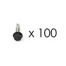 Snug Cottage [FP-TSB-14-1HexC] Stainless Steel TEK Screw - Self-Tapping - Hex Head - Black Finish - #14 x 1" L - 100 Pack