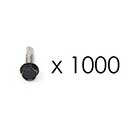 Snug Cottage [FP-TSB-14-1HexM] Stainless Steel TEK Screw - Self-Tapping - Hex Head - Black Finish - #14 x 1" L - 1,000 Pack