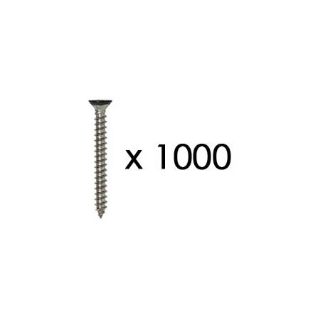 Snug Cottage [FP-BSS-8-15M] Stainless Steel Wood Screw - Phillips - Flat Head - Black Finish - #8 x 1 1/2" L - 1,000 Pack