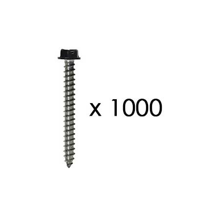 Snug Cottage [FP-BSSHex-12-2M] Stainless Steel Wood Screw - Hex Drive - Black Finish - #12 x 2" L - 1,000 Pack