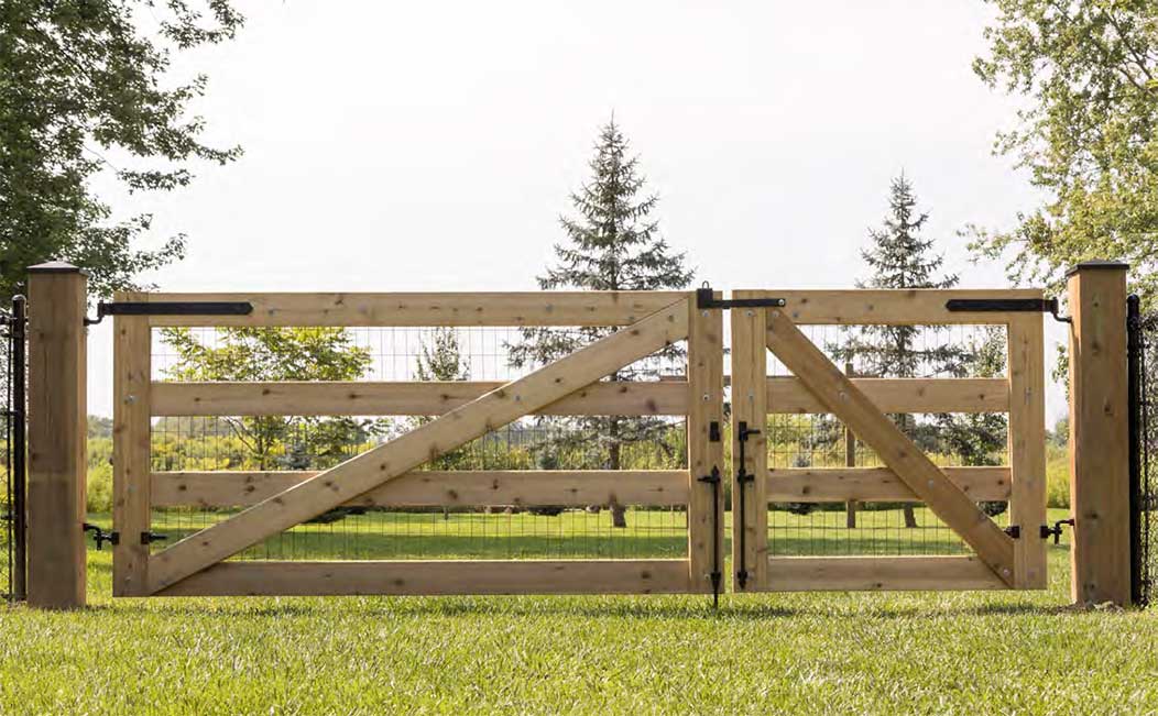 2 Panel Field Gate featuring Snug Cottage Hardware