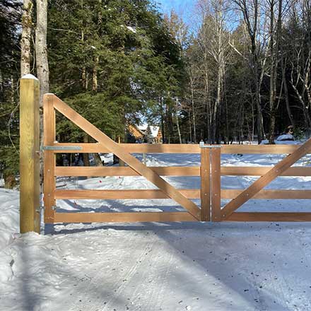 Cape Cod Driveway Double Gate featuring Snug Cottage Hardware - Showcase Gallery - Snug Cottage Exterior Door &amp; Gate Hardware - Architectural & Builder's Hardware