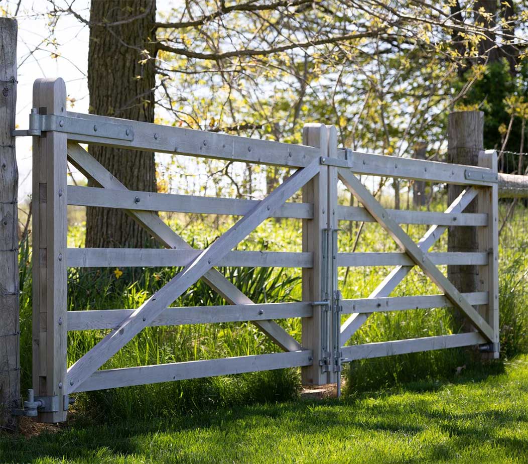 Double V Gate featuring Snug Cottage Hardware