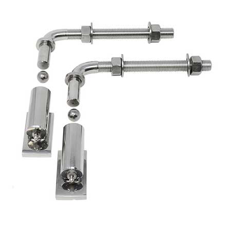 Snug Cottage [9100-JHSS] Stainless Steel Exterior Gate Barrel Hinge - J-Bolt to Weld - Ball Bearing - Polished Finish - 8 1/2" L - Pair