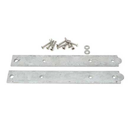 Snug Cottage [8293-122] Steel Faux Gate Strap Hinge Front - Hot Dipped Galvanized Finish - 12" L - Pair