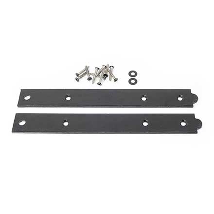 Snug Cottage [8293-12SP] Steel Faux Gate Strap Hinge Front - Black Finish - 12" L - Pair