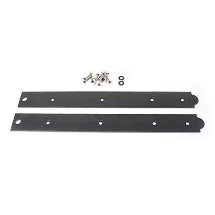 Snug Cottage [8293-18SP] Steel Faux Gate Strap Hinge Front - Black Finish - 18" L - Pair