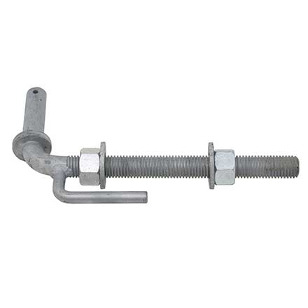 Snug Cottage [8809-082] Steel Heavy Duty Exterior Gate Strap Hinge Pintle - Threaded Adjustable Pin - Anti-Rotational - Hot Dipped Galvanized Finish - 8" L